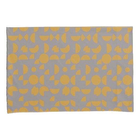 Geel Grijs Modern Elegant Geometrisch Tribal Kussensloop (Voorkant-Rechts)