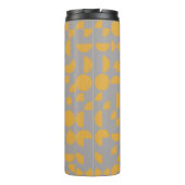 Geel Grijs Modern Elegant Geometrisch Tribal Thermosbeker (Achterkant)