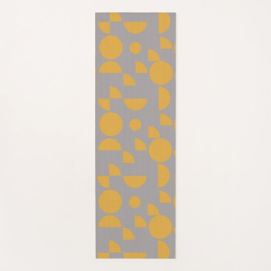 Geel Grijs Modern Elegant Geometrisch Tribal Yogamat (Voorkant)