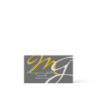 Geel grijs modern monogram visitekaartje