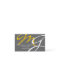 Geel grijs modern monogram visitekaartje