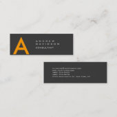 Geel grijs modern monogram Visitekaartje (Voorkant / Achterkant)