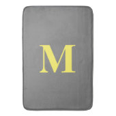 Geel grijs monogram Initiaal Aangepast naamdecor Badmat (Voorkant Verticaal)