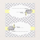Geel & Grijs Olifant Baby shower | Kaarten plaatse (Buitenkant ongevouwen)