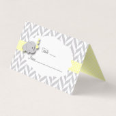 Geel & Grijs Olifant Baby shower | Kaarten plaatse (Achterkant)