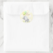 Geel Grijs Olifant Baby shower Stickers (Tas)