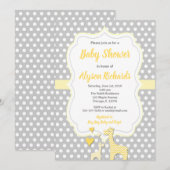 Geel grijs olifant genderneutraal baby shower kaart (Voorkant / Achterkant)