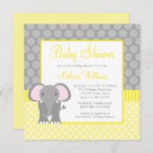 Geel grijs olifant Polka Dot Boy Baby shower Kaart (Voorkant / Achterkant)