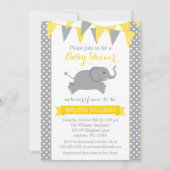 Geel grijs olifant pols bundelend Baby shower Kaart (Voorkant)