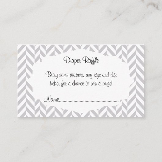 Geel Grijs Olifanten Baby shower Luier Raffle Informatiekaartje (Achterkant)