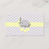 Geel Grijs Olifanten Baby shower Luier Raffle Informatiekaartje (Voorkant)
