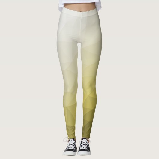 Geel grijs ombre Mach cool elegant Patroon Leggings (Voorkant)