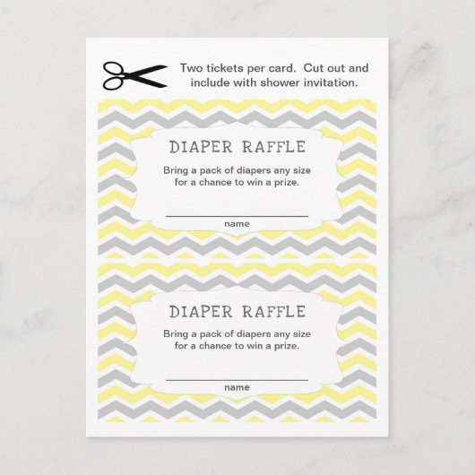 Geel grijs papier, Raffle Tickets, sm hoeveelheid Uitnodiging Briefkaart (Voorkant)