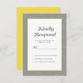 Geel grijs patroon | Abstracte moderne geometrie RSVP Kaartje (Voorkant / Achterkant)