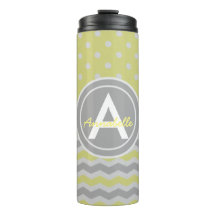 Geel grijs Polka Dot Chevron