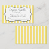 Geel grijs Raffle Baby shower Kaart Zilver (Voorkant / Achterkant)
