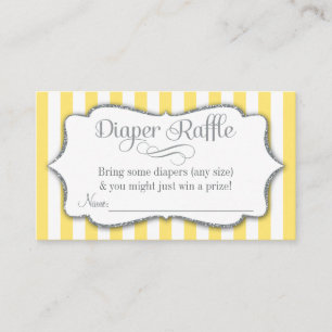 Geel grijs Raffle Baby shower Kaart Zilver