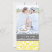 Geel Grijs Save the Date Wedding Foto Kaarten (Voorkant)