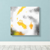 Geel grijs sinaasappel groen wit zwart abstract pi canvas afdruk (Insitu (Houten vloer))