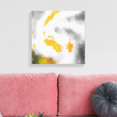 Geel grijs sinaasappel groen wit zwart abstract pi canvas afdruk (Insitu (Woonkamer))