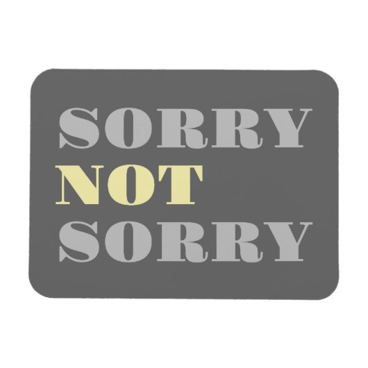 Geel grijs Sorry niet Flexi Magnet Magneet (Horizontaal)