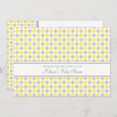 Geel grijs Stip Aangepaste babydouches Kaart (Voorkant / Achterkant)