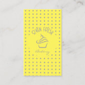 Geel Grijs Tekst Stippen Cupcake Bakkerij Visitekaartje (Voorkant)