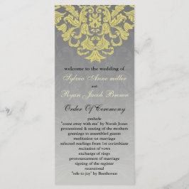 "geel grijs" Trouwprogramma Programmakaart