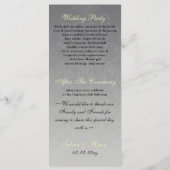 "geel grijs" Trouwprogramma Programmakaart (Achterkant)