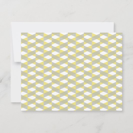 Geel & Grijs visgraatgrens Vrijgezellenfeest Kaart (Achterkant)