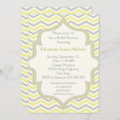 Geel grijs vrijgezellenfeest voor de zigzag-bruilo kaart (Voorkant / Achterkant)