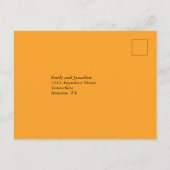 Geel Grijs Waterverf Bloemen Bruiloft RSVP Uitnodiging Briefkaart (Achterkant)