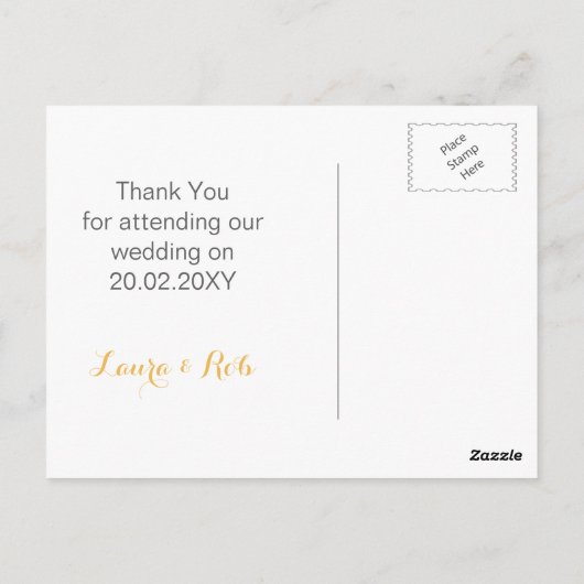 geel grijs waterverf bloemig Dank u wel noten Briefkaart (Achterkant)