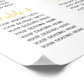 geel grijs waterverf floral bruiloft poster (Hoek)