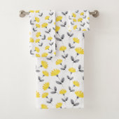 Geel grijs Waterverf ventilatorpatroon Bad Handdoek (Insitu)