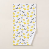 Geel grijs Waterverf ventilatorpatroon Bad Handdoek (Handdoek)