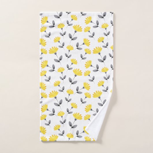 Geel grijs Waterverf ventilatorpatroon Bad Handdoek (Handdoek)
