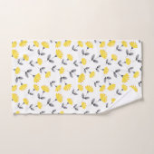 Geel grijs Waterverf ventilatorpatroon Bad Handdoek (Handdoek)