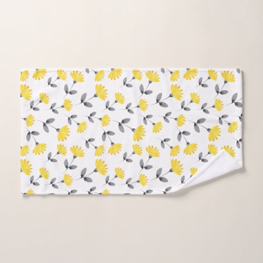 Geel grijs Waterverf ventilatorpatroon Bad Handdoek (Handdoek)