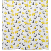 Geel grijs Waterverf ventilatorpatroon Douchegordijn (Voorkant)