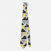 Geel grijs Wit Abstract Geometrisch Stropdas (Voorkant)