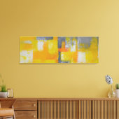 geel grijs wit abstract kunst schilderij canvas afdruk (Insitu (Woonkamer))
