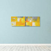 geel grijs wit abstract kunst schilderij canvas afdruk (Insitu (Houten vloer))