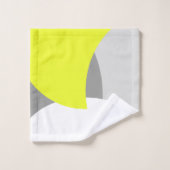 Geel grijs wit Abstract kunstbijdoeken Bad Handdoek (Wasdoekje)