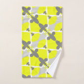 Geel grijs wit Abstract kunstbijdoeken Bad Handdoek (Handdoek)