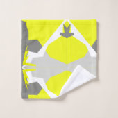 Geel grijs wit Abstract kunstbijdoeken Bad Handdoek (Wasdoekje)