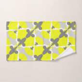 Geel grijs wit Abstract kunstbijdoeken Bad Handdoek (Handdoek)