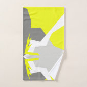 Geel grijs wit Abstract kunstbijdoeken Bad Handdoek (Handdoek)