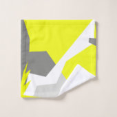 Geel grijs wit Abstract kunstbijdoeken Bad Handdoek (Wasdoekje)