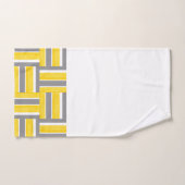 Geel Grijs Wit Blok Strepen Modern Patroon Bad Handdoek (Handdoek)